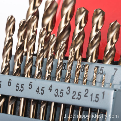 HSS Twist Drill Bits Set Shank ตรงแบบเคลือบดีบุก